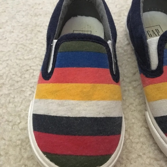 GAP Kids Color Stripes Slip-On Shoes Soft Sneakers Toddler Size US 7 EU 24 - Picture 10 of 11